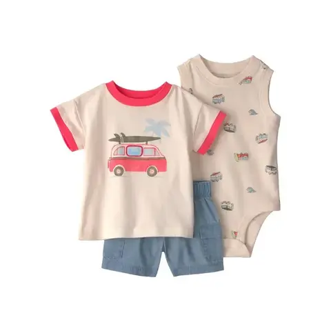 Carter´s Set 3 Piezas Body Musculosa Remera Mangas Cortas Short