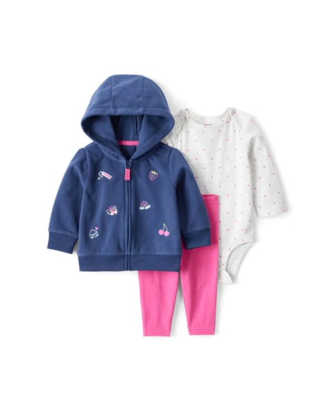Carter´s Set 3 Piezas Body Mangas Largas Campera Micropolar Pantalon