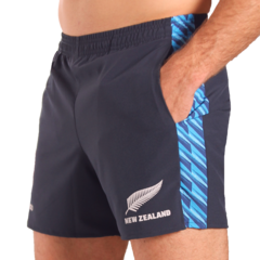 Short Deportivo All Blacks Azul Oscuro con Lateral Tramado #305