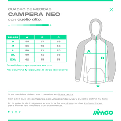 Campera Neo ALL BLACKS (cuello alto) #605