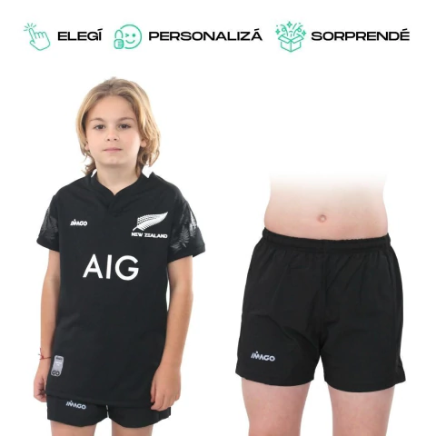 BOX Nueva Zelanda NIÑOS (Camiseta Rugby + Short Field Pro) - comprar online
