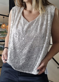 Musculosa Maite pailettes H - tienda online