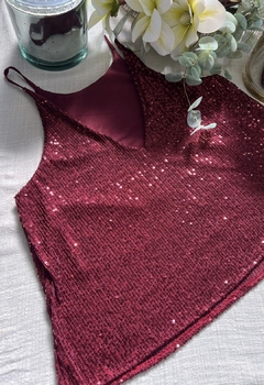 Musculosa Ambar pailettes escote reversible en internet