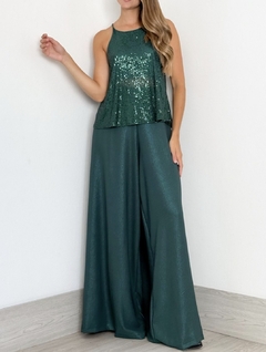Conjunto Muscu Ambar pailettes+ Palazzo pollera Cartagena brilloso Verde - comprar online