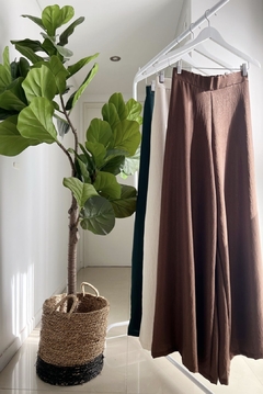Conjunto Muscu Ambar pailettes+ Palazzo pollera Cartagena brilloso Chocolate - tienda online