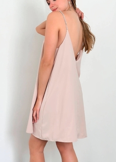 Vestido Enjoy crepe bretel strass - comprar online