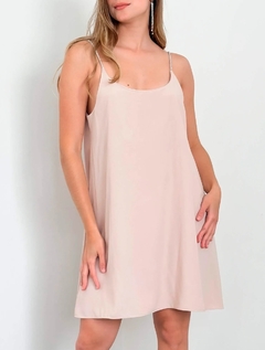 Vestido Enjoy crepe bretel strass