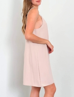 Vestido Enjoy crepe bretel strass en internet