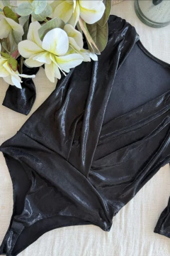 Body cruzado skinny foil manga 3/4 - comprar online
