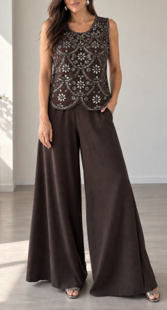 Blusa sin mangas con bordado - comprar online