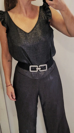 Blusa sin mangas voladito foil XL-XXL-XXXL - comprar online