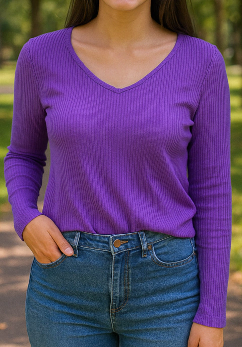 Remera morley escote V - comprar online