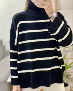 Poleron punto inglés rayado en internet