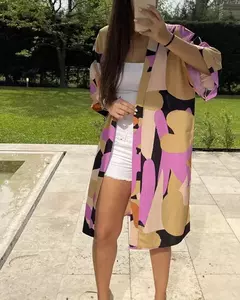 Kimono Dulce tostado/negro/rosa