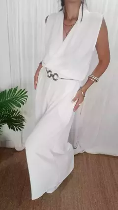 Conjunto blusa cruzada + Palazzo pollera Cartagena crepe - tienda online