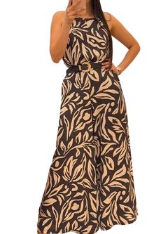 Conjunto Ambar + Palazzo pollera Cartagena estampado seda crush en internet