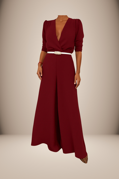 Conjunto Blusa cruzada + Palazzo pollera Cartagena crepe en internet