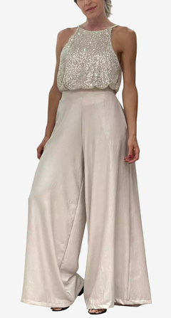 Conjunto Ambar pailettes + Cartagena crepe vison claro foil - comprar online