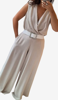Conjunto blusa cruzada + Palazzo pollera Cartagena crepe - comprar online