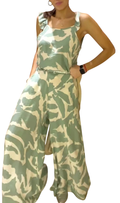 Conjunto muscu Paint + Palazzo pollera estampado seda crush en internet