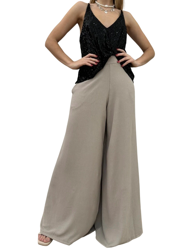 Conjunto Ambar Pailettes Negro + Cartagena Crepe Vison thumbnail 2