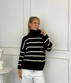 Poleron punto inglés rayado - comprar online