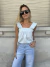 TOP UVA RAYADO CELESTE - comprar online