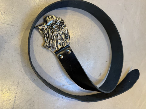 CINTO CUERO NEGRO+HEBILLA INDIO - comprar online