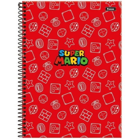 Caderno Universitário Super Mario Bros (160 Folhas)
