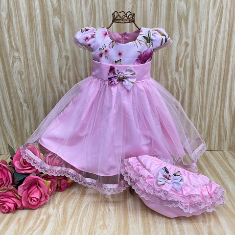 vestido de bebê rosa