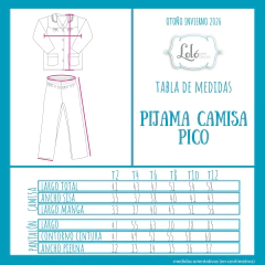Pijama Camisa Pico Flor Rosa - Loló Para Chicos