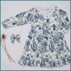 Vestido España Flor Azul - comprar online