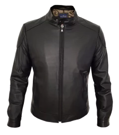 CAMPERA LISA CUERO OVEJA COLOR NEGRO - Silla Argentino