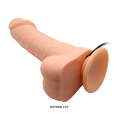 PRÓTESE REALÍSTICA 20X4,7CM COM ROTAÇÃO E VIBRADOR COR BEGE - CÓD 1489