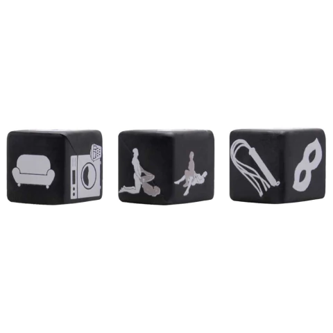 JOGO DE DADOS C/3 ROMANTIC DICE COR PRETA - CÓD 51476