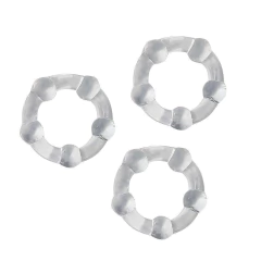 ANEL PENIANO COM 3 UNIDADES COR TRANSPARENTE - CÓD 51344