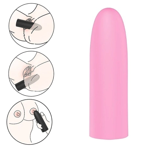 BULLET 7,5X2,4CM RECARREGÁVEL FORMATO DE BALA COR ROSA – CÓD 2591