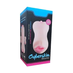 MASTURBADOR EM FORMATO DE VAGINA E BOCA CYBERSKIN COR BEGE - CÓD 51589