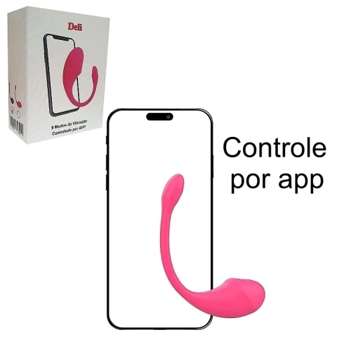 DELI - VIBRADOR DE CLITÓRIS CONTROLADO POR APLICATIVO COR ROSA - CÓD 2615