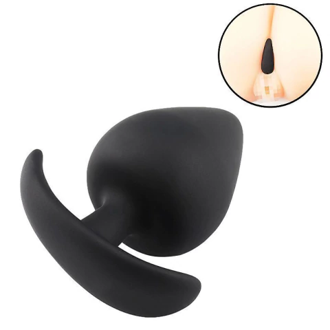 PLUG ANAL 6,7X3,5CM EM SILICONE COR PRETA - CÓD 51596