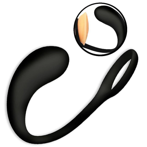 COCK RING COM ESTIMULADOR DE PRÓSTATA 13X3,4CM COR PRETA - CÓD 51594