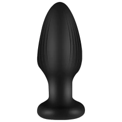 PLUG ANAL 9,6X3,6CM COM VIBRAÇÃO E ROTAÇÃO RECARREGÁVEL COR PRETA - CÓD 51586