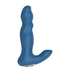 ENKI - VIBRADOR DE PRÓSTATA RECARREGÁVEL 10 VIBRAÇÕES + 10 MOVIMENTOS “SOBE E DESCE” COR AZUL - CÓD 51582