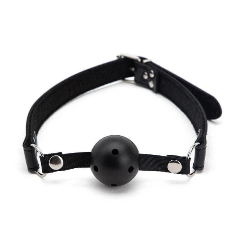 MORDAÇA DE SILICONE COM BOLA 3,8CM COR PRETA - CÓD 51553