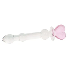 PLUG ANAL 20X2,8 CM DE VIDRO COM BASE DE CORAÇÃO – CÓD 51612