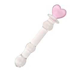 PLUG ANAL 20X2,8 CM DE VIDRO COM BASE DE CORAÇÃO – CÓD 51612