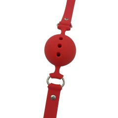 MORDAÇA DE SILICONE COM BOLA 4,5CM COR VERMELHA - CÓD 51636