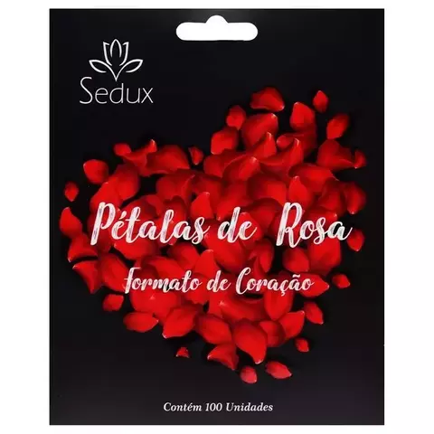 PÉTALAS DE ROSA FORMATO CORAÇÃO 100 UNIDADES COR VERMELHA - CÓD 51537