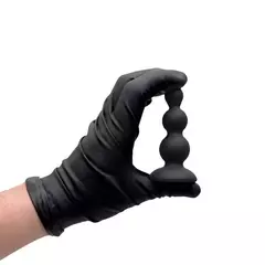 PLUG ANAL 7X3,5CM ESCALONADO EM SILICONE COR PRETA - CÓD 51561