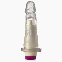 PRÓTESE REALÍSTICA 16X4CM COM VIBRADOR INTERNO COR TRANSPARENTE - CÓD 1487